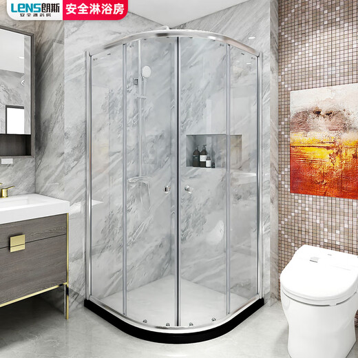 LENS shower room arc-shaped bathroom dry and wet separation 6mm bright silver 1 square meter x does not include steam