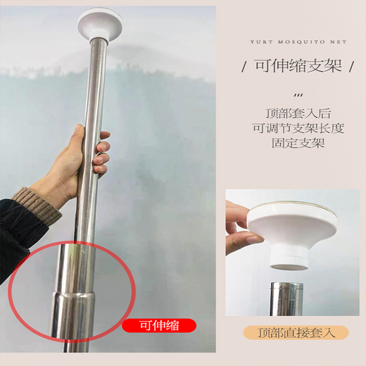 Zongji installation-free dome ceiling mosquito net, three-door hanging type, floor-standing princess style encrypted gauze mosquito net, dome hair ball - pink 1.1 diameter