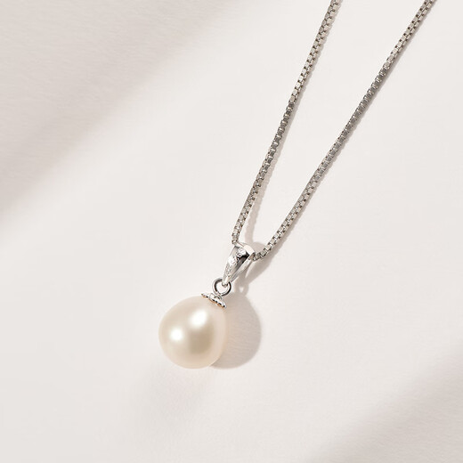 Moonlight 925 silver freshwater pearl pendant 8-9mm drop-shaped pearl pendant single birthday gift for elders