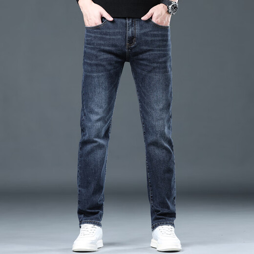 Romon Jeans Spring and Automne 2025 Nouveau pantalon long à la mode pour hommes Slim Blue Stretch Casual Pants pour hommes 1049 GREN TAILLE 38 TAILLE CONCUNFICTION 2 pieds 9 Convient pour environ 182-195 Jin [Jin est égal à 0,5 kg]