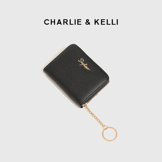 CHARLIE & KELLI品牌 CK轻奢包包女包简约链条卡包女士零钱包2025新款附件手拿包 黑色