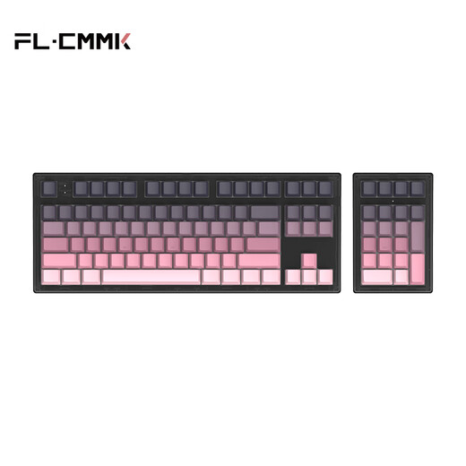 腹灵MK870Pro&MK-Pad 108键黑莓侧刻机械键盘三模黑曜石蓝牙有线无线蓝牙客制化电脑游戏办公 三模黑曜石（含MK-Pad）-黑莓侧刻 悦动红轴