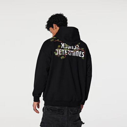 A CHOCK Achock official store American retro street welcome pine heavy embroidered sweatshirt men's national trend loose hooded black L