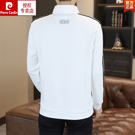 
Pierre cardin European trendy slim-fit stand collar half-pull-face sweatshirt for men 2025 new autumn fashion trendy brand embroidered long-sleeved men AD/9898-white M