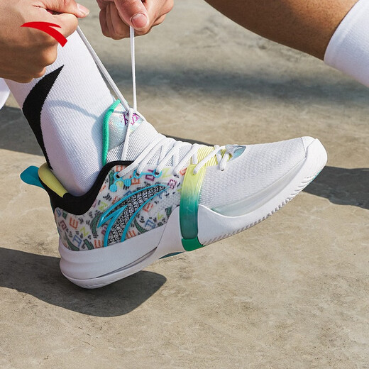 Anta (ANTA) Furious 4TD Basketball Shoes Men's 2024 Spring New Mesh Breathable Practical Exterior Field Sports Shoes Official Website Anta White/Rice Color/Parrot Green-2 6.5 (Male 39)