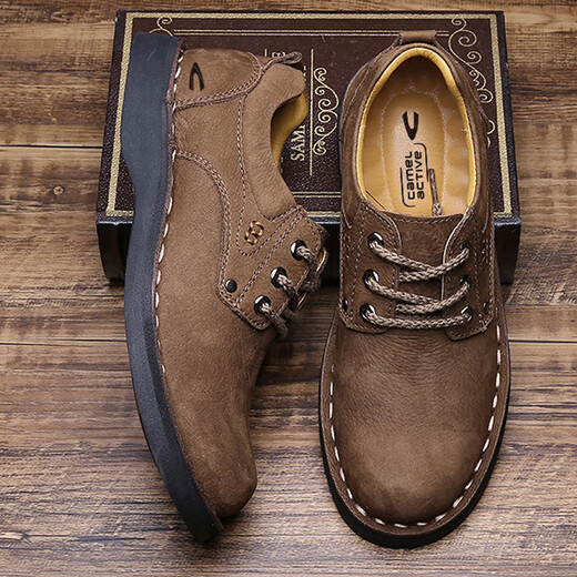 Camel active (camel active) first layer cowhide autumn and winter outdoor casual shoes men's large leather shoes genuine leather men's work shoes business dad shoes dark brown (lace up) first layer cowhide 8806 40 standard leather shoe size