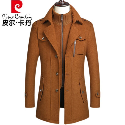 Pierre Cardin high-end winter new product middle-aged men's woolen coat jacket casual middle-aged and elderly woolen jacket dad's outfit gray 185 recommended 146-160Jin Jin equals 0.5 kg