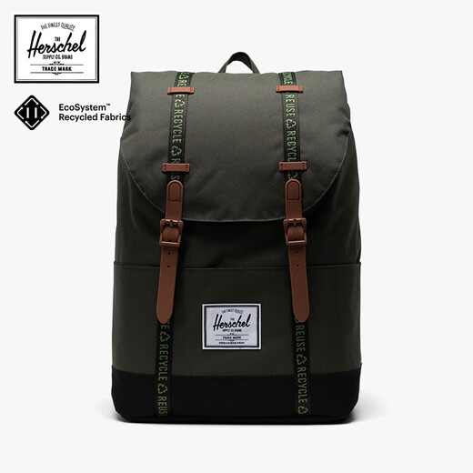 
Herschel Canada Retreat Large Backpack Eco Series Leisure Travel Bag Backpack 10971 Twilight Green/Classic Black