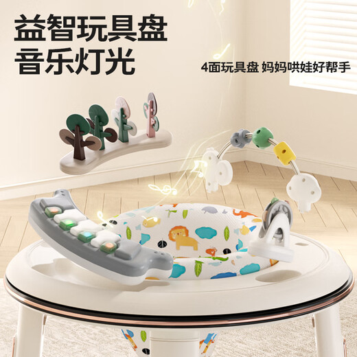 ANGI BABY baby walker multi-function 360 rotating children's step-assist anti-rolling three-in-one walker stroller candy powder [360 rotating cushion + music] multi-function walker first birthday gift