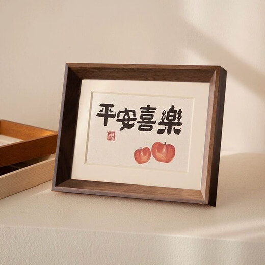 Wooden photo frame for table setting, photo mounting, 6-inch, 7-inch, and 8-inch high-end calligraphy picture frame, wall-mounted birthday gift frame, walnut color, beveled edge, 6 inches (10.2*15.3cm), can be placed horizontally or vertically