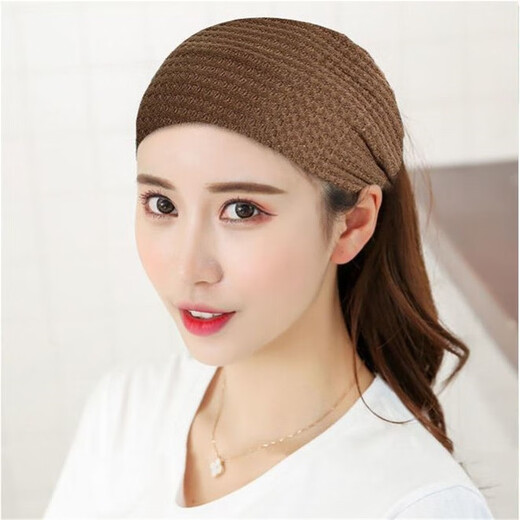 Good Luck Whale postpartum hairband for forehead and brain protection for women to keep warm in winter and to cover the forehead with a headscarf to cover gray hair and to prevent windproof hair after childbirth. Knitted style - gray