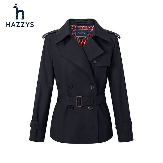 HAZZYS Women's Short Style Simple Slim Waist Windbreaker ASWSH03AH10 Navy Blue NV 160/84A38