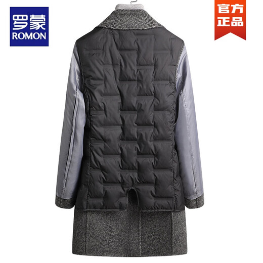 
Romon 2025 autumn and winter new style stripping down liner double-sided wool coat men's wool wool coat new product gray M 170