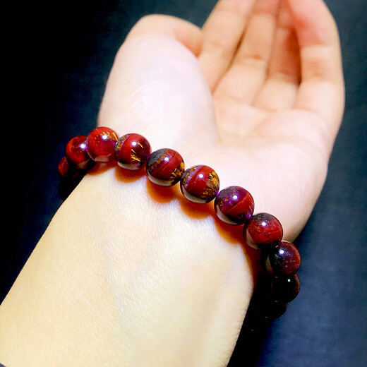 DRJEFUN天然极光23紫钛手链千层聚宝盆手串金字塔红幽灵金黄板钛晶四色体 桔红色 极光23水晶