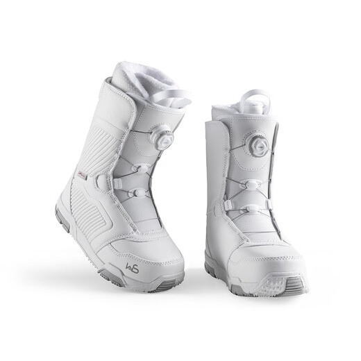 WS snowboardsWS snowboards Snowboard BOA wire-buckle automatic snowshoes White women's veneer shoes Very light 2819 white ski shoes 38