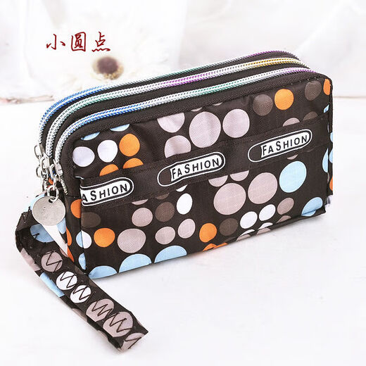 Mangcang three zipper fabric wrist clutch bag women fashion versatile cartoon student bag long change key mobile phone bag style love