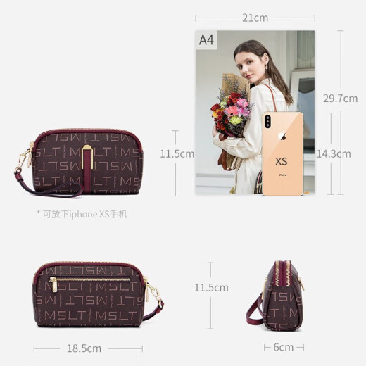 MashaLanti clutch bag women's wallet multi-functional coin purse mobile phone bag 520 Valentine's Day birthday gift for girlfriend and wife Mother's Day gift practical gift for mom burgundy
