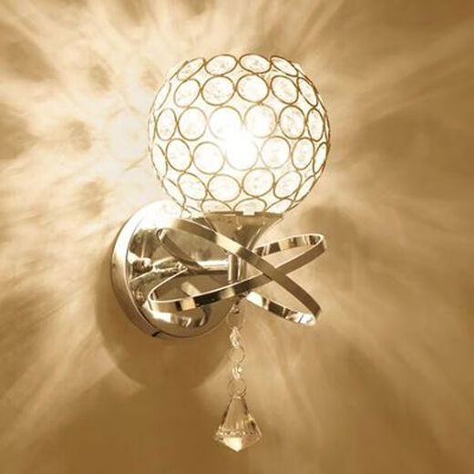 Yilin Wall Lamp Bedroom Wall Bedside Lamp Simple Modern Creative European American American LED Living Room Aisle Stair Lamp Single Head Silver + 5 Watt LED Pull Switch