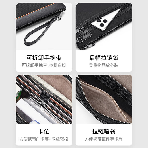 Cnoles Herrenkupplungsbeutel große Kapazität Multi-Karten-Position Luxus Münz Brieftasche Mobiler Speichertasche Geburtstagsgeschenk für Freund Ehemann