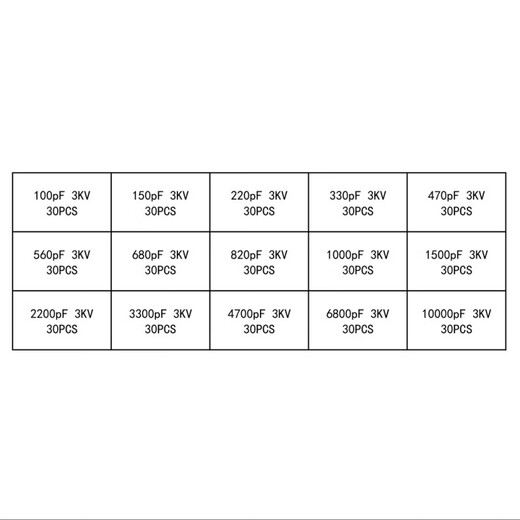 Ceramic capacitor 3kV set 15 kinds of 100-10000pf capacitor package magnetic chip ceramic 3000v high voltage box 3KV ceramic capacitor set (15 kinds 20 pieces each)