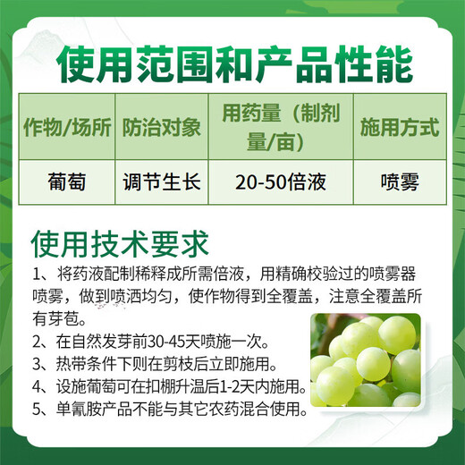 Rongya 50% cyanamide grape nectarine and kiwi fruit germination accelerator sleep-promoting bud growth regulator cyanamide 250ml*5 bottles