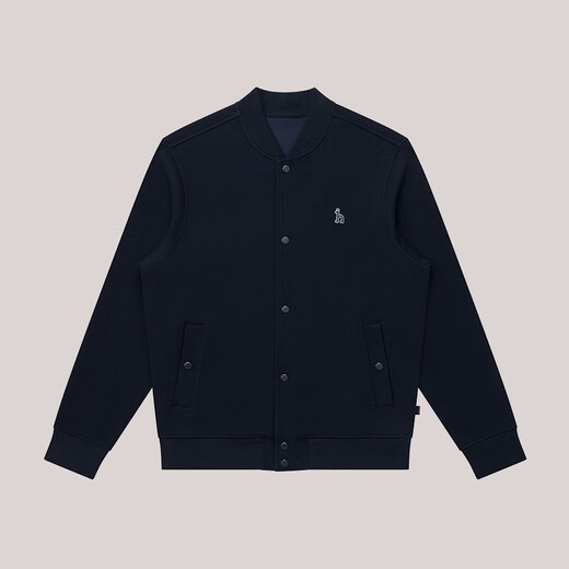 HAZZYS Men's Autumn Jacket Air Layer Fabric Baseball Collar Jacket Men ASVZU0BDX46 Navy Blue NV L (175/96A 48)