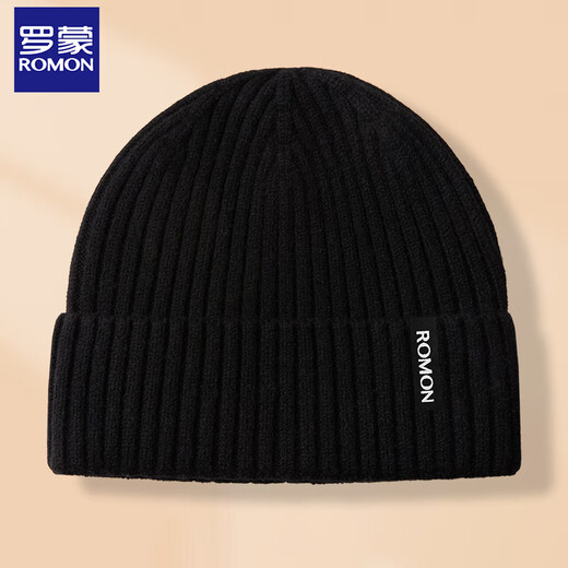 Romon knitted hat for men and women in autumn and winter, outdoor cycling windproof and coldproof ear protection cold hat, versatile woolen hat