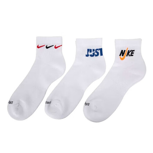 耐克（NIKE）袜子男袜女袜运动袜健身训练舒适吸汗透气休闲短袜短帮袜子 DH3827-902三双装 M-3842