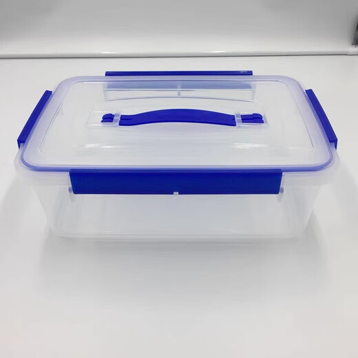 花安家手提塑料长方形保鲜盒加厚四边扣冰箱收纳盒大容量食品塑料盒 6227 (33*22.5*11 5.5升