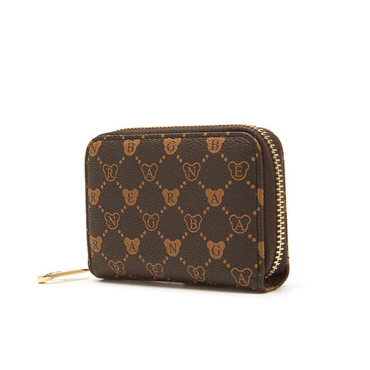Sac de carte de fixation d'ours Position multi-cartes pour femmes Ultra-mince Portefeuille de pièces de monnaie mignon sac à carte compacte haut de gamme