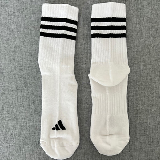 阿迪达斯 （adidas）袜子男女冬季新款毛巾底加厚运动袜保暖中筒袜女袜JN4867 3双 JN4866/毛巾底/装 M【39-42码】