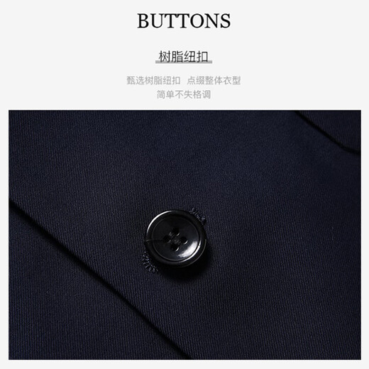 Yalu Suit Men's Small Suit Jacket Professional Formal Fit Casual Groomsman Suit Navy XL