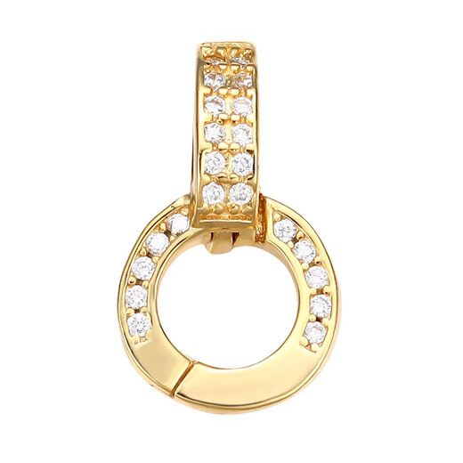 Fat Donglai's same style 18k gold pearl button accessories s925 silver DIY jewelry double ring versatile chain jadeite necklace two pieces of the same color (note for yourself)