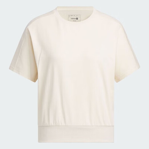 阿迪达斯 （adidas）短袖女士2025夏季新款休闲半袖跑步运动服健身训练简约百搭T恤 IP3897 帆白 M