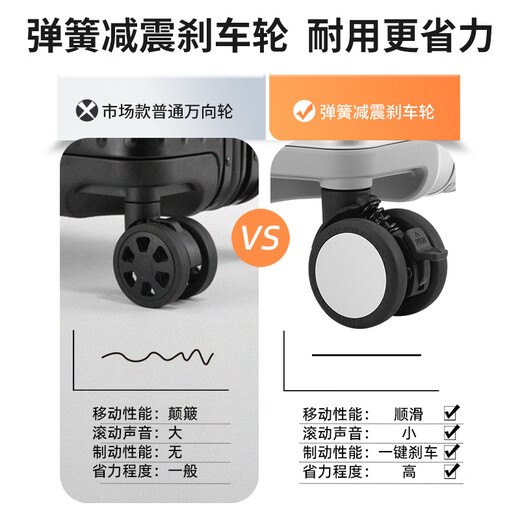 乌尼莫克（Uniamog）德国品牌2025新款行李箱拉杆箱全铝镁合金旅行箱登机箱密码皮箱子 幻影银-尊享款 加厚铝镁合金硬箱 24英寸 /弹簧减震万向轮+一键刹车
