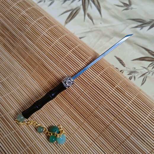 Meng Junchen's handmade hidden sword hairpin, self-defense concealed weapon hairpin, black bamboo wood self-defense ancient style, bamboo hidden sword hairpin + gift box