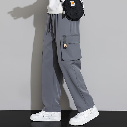 Kadutons große Größe 8xl-M-Freizeithosen für Männer fette Arbeitskleidung Straight Hosen Spring- und Herbststil vielseitige lose Hosen plus Mäder und vergrößerte 9930 Black Regular 7xl empfohlen 230-255 Jin [Jin gleich 0,5 kg]