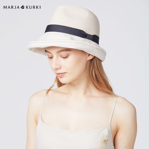 Maria Gucci (MARJA KURKI) sun hat for women, sun protection hat, forest European topper, adjustable hat wing, white