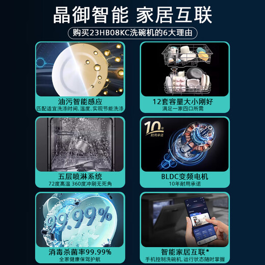 Siemens 12 sets of independent dishwashers for household large capacity independent embedded dual-use SJ23HB08KC independent intelligent washing, disinfecting and drying