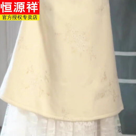 Hengyuanxiang off-white embroidered cheongsam 2024 winter new girl improved version elegant temperament plus velvet thickening new Chinese style off-white thickened plus velvet M (90)