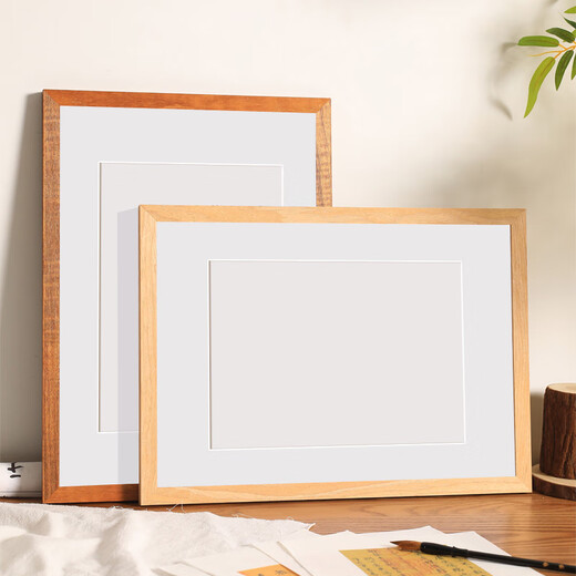 Senmiao solid wood a4 photo frame table blank calligraphy French painting picture frame wall hanging 4k wooden frame 8k frame can be customized and self-assembled Teak color-selected solid wood can be customized 4 opening wall hanging can place 38.2*53.2cm