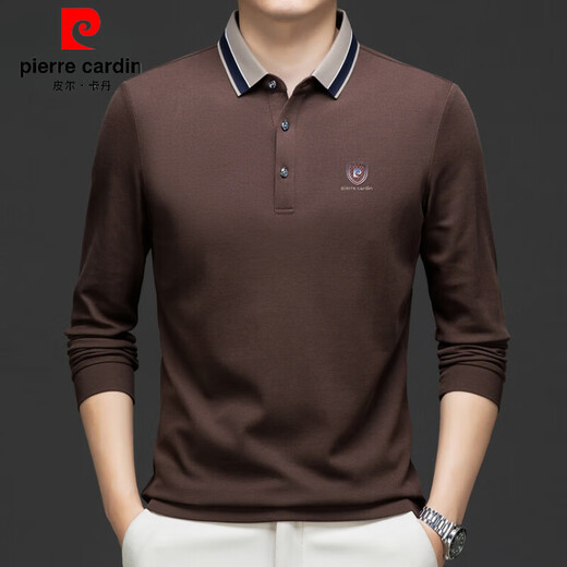 皮尔卡丹（PIERRE CARDIN）皮尔卡丹长袖polo衫男2024秋冬新款商务休闲男士翻领T恤男 15810红色 165/80A