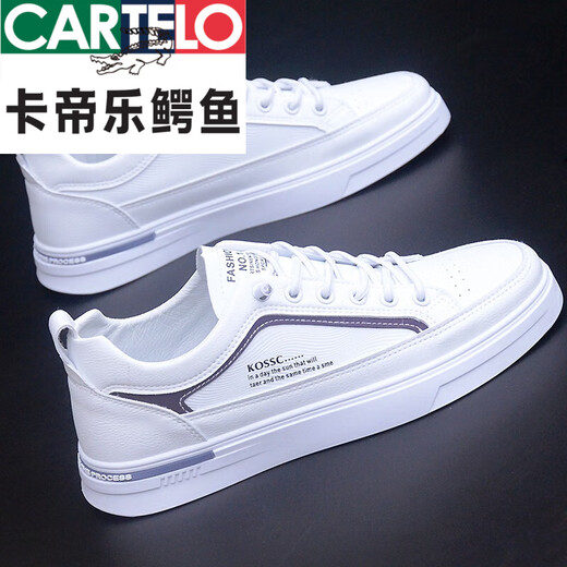 Cartelo Summer Chaussures respirantes Chaussures tendance des hommes Chaussures blanches pour hommes polyvalents Chaussures de sport décontractées de style coréen 9859 noir 43