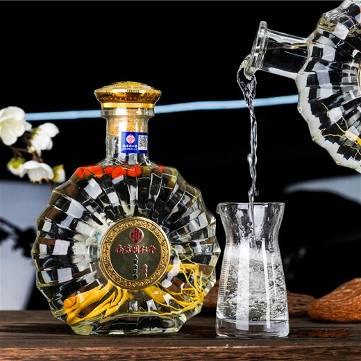 Lejia Jiufang Nanjing Tongrentang 52 degrés vins de ginseng, vin à parfum fort de haute qualité, boîte cadeau, boîte cadeau, cadeau cadeau, 52 ml de 500 ml, 2 bouteilles, vin cordyceps / 1 boîte