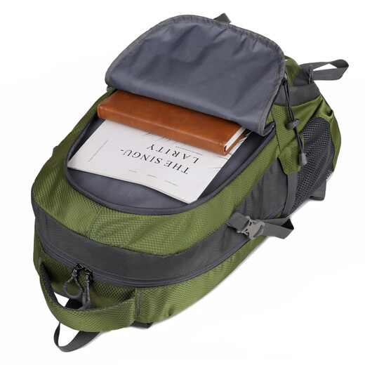 Tono Moritu Bolsa de montañismo al aire libre Gran capacidad Bolsa de viaje ligero Leisure Sports Senderismo Mochila multifuncional Green Militar