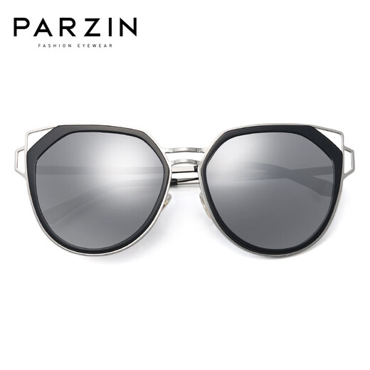 Parzin Lunettes de soleil en nylon à grande trame Polarisée en nylon Pilochage en métal Tenche Drive des lunettes de soleil PZ9758 Film réfléchissant à cadre noir Tablette Mercure