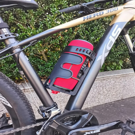 Suitable for bicycle Bluetooth speaker fixed bracket, cycling audio frame, water bottle rack, mountain water cup rack, water bottle rack, A49 single cup holder-Dark Night Black