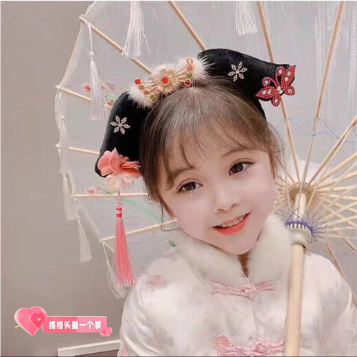 Muyu Palace Princess Hairband Cute Hanfu Tang Suit Princess Hair Accessory Empress Flag Head Baby Headband Children's Hairpin Headband Princess Headband One Pack