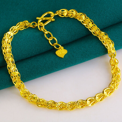 Liu Dawen Schmuck Gold Armband Frauen 9999 Fuß Goldarmband Reales Gold Armband Phoenix Schwanzkette reines Goldpaar Frau Presse Grade 7.15-7,4 g (einschließlich Arbeitskosten 25)