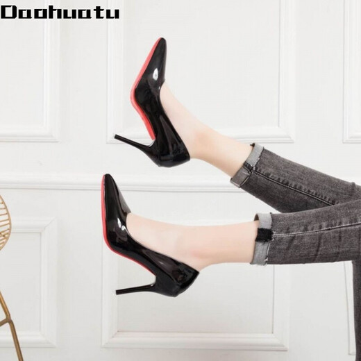 Daohuatu 45 large size men's shoes 20 autumn new pointed toe stiletto sexy women's high heels cross-dressing transvestite 43 beige 10cm 35